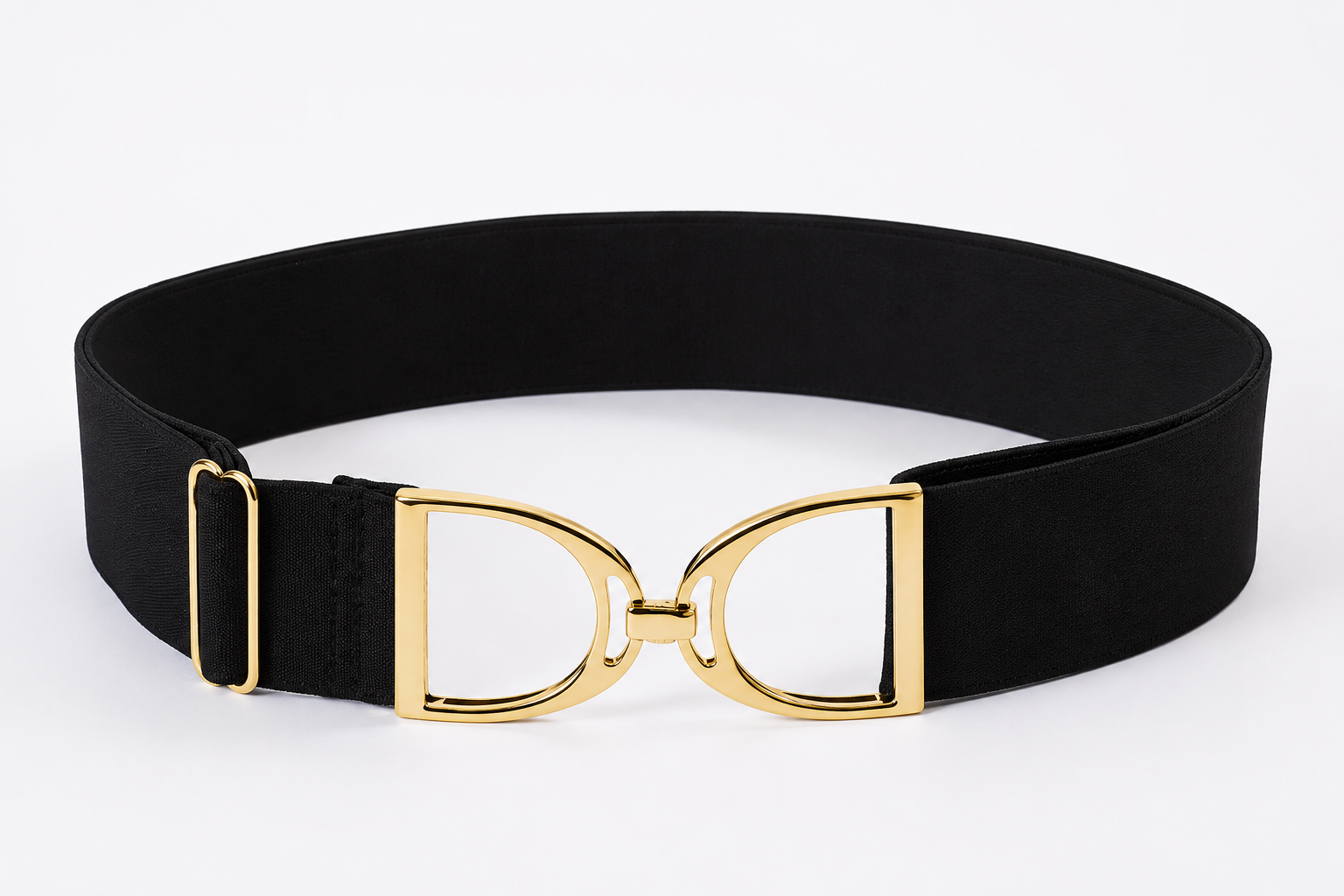 Elastische riem met gouden gesp