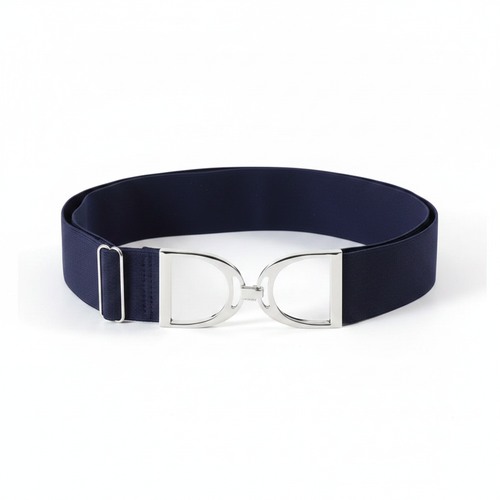 Elastische riem met zilveren gesp