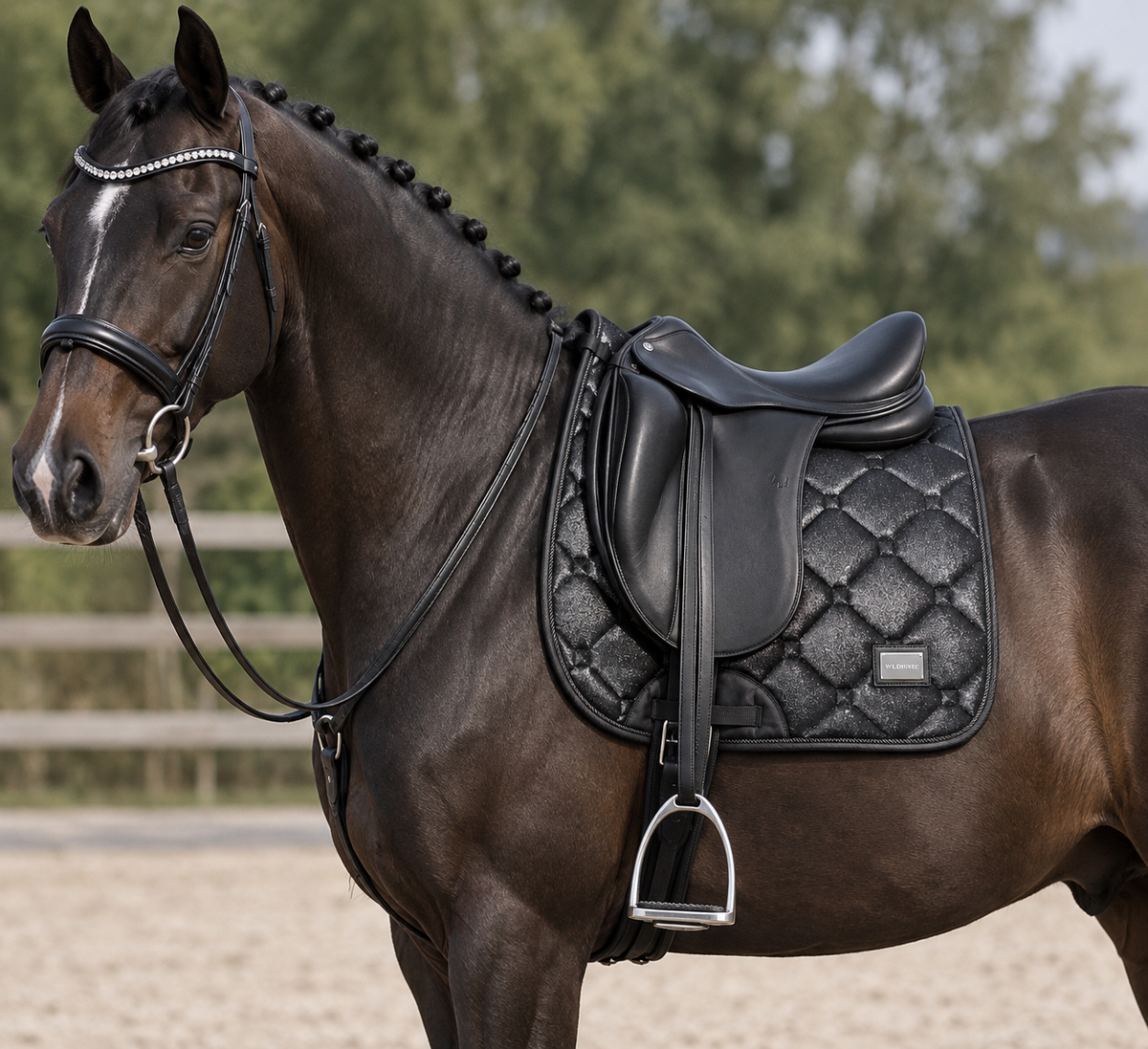 Zadeldek Glitter Zwart – WildHorse