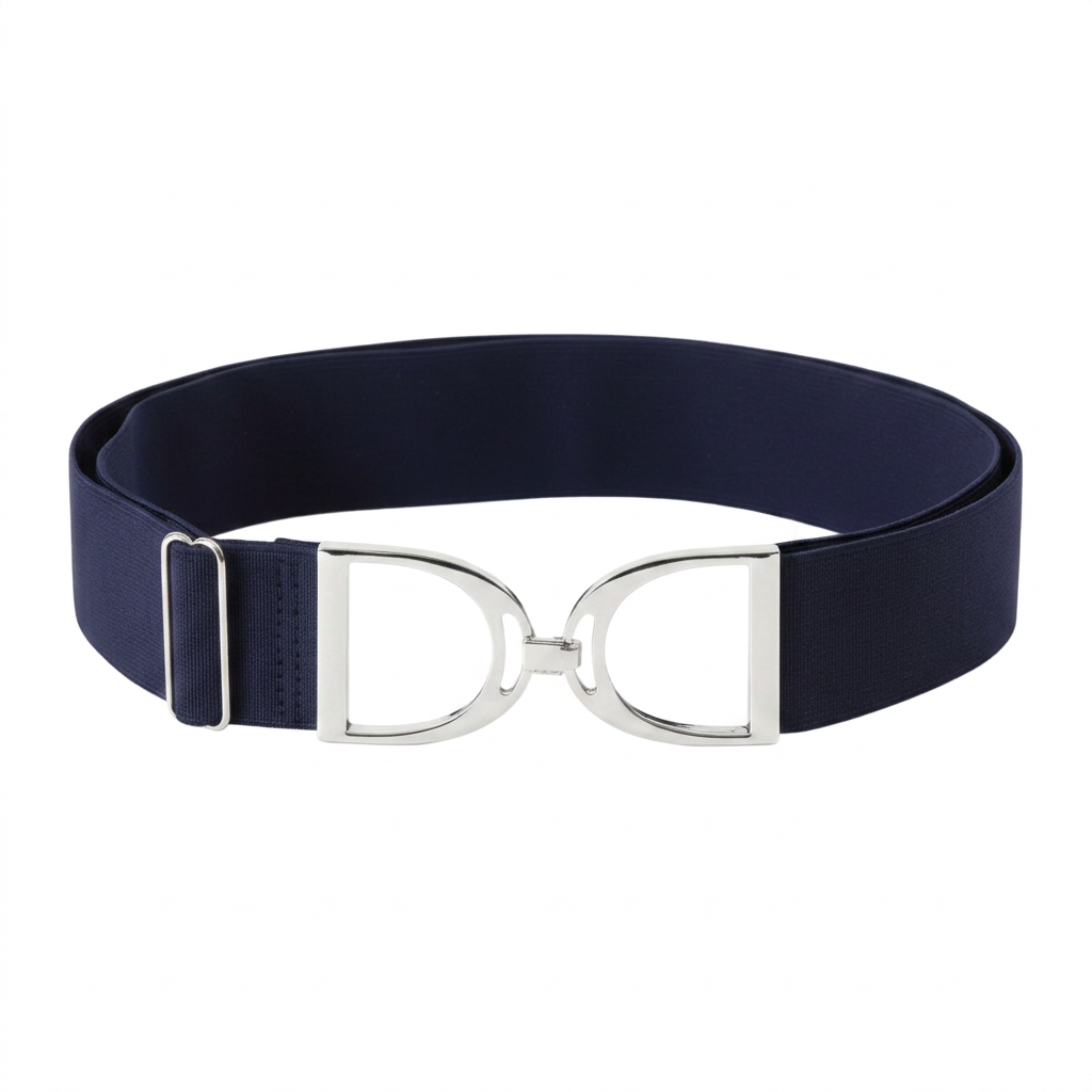 Donkerblauwe riem op wit