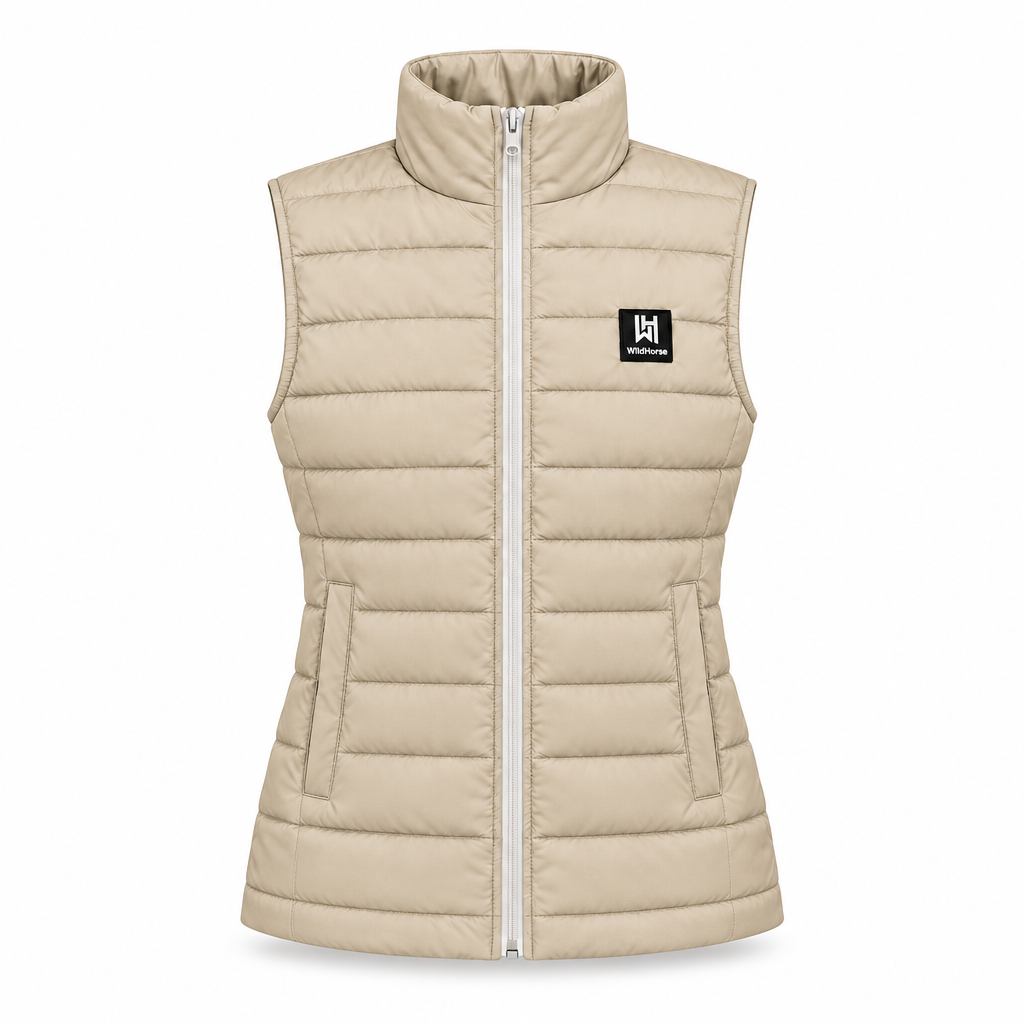 Getailleerde beige WildHorse bodywarmer