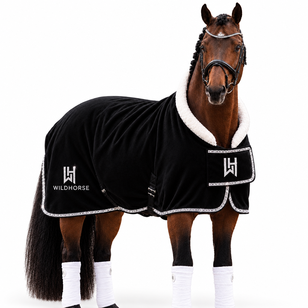 WildHorse-deken met zilveren details op paard