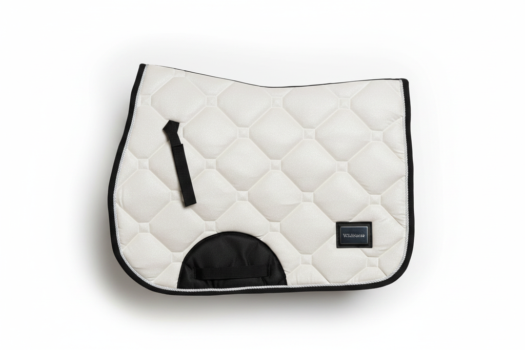 WildHorse Wit Glitter Zadeldek - Professionele Productfoto