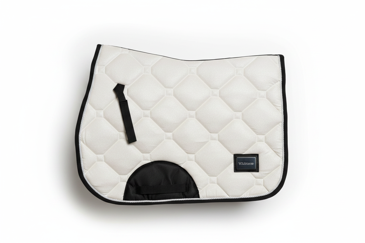 WildHorse Wit Glitter Zadeldek - Professionele Productfoto