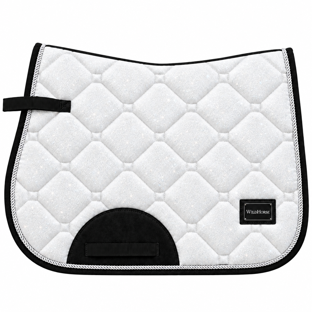 WildHorse Wit Glitter Zadeldek – vierkant
